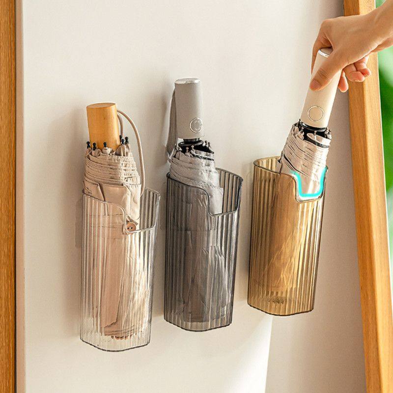 壁挂式雨伞收纳盒免打孔透明入户门后放伞神器办公室折叠伞置物盒,收纳整理,壁式收纳盒,淘宝优惠券,粉丝福利购,淘宝优惠卷