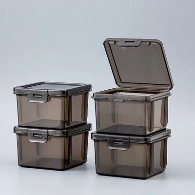 ins无印风透黑翻盖式收纳盒出卡手账素材防尘收纳桌面文具整理盒