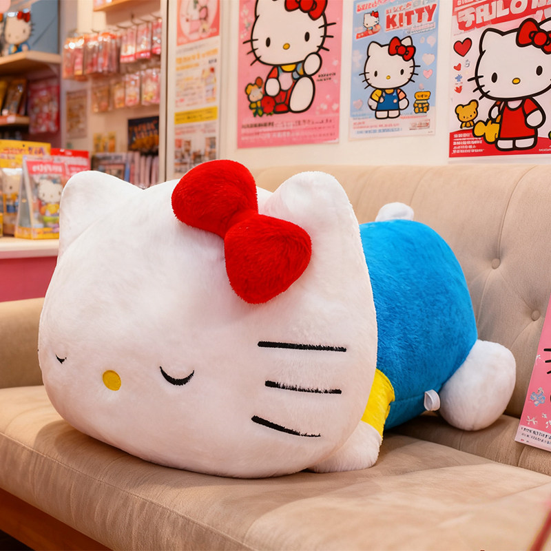 可爱趴款猫咪玩偶hellokitty毛绒玩具kt猫公仔大号睡觉抱枕礼物女