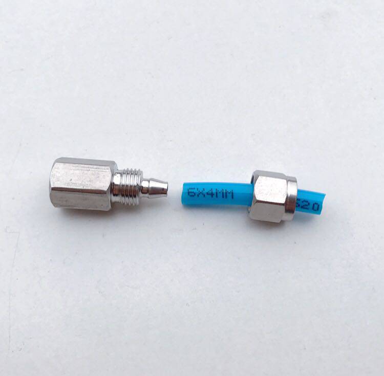 M10x1-6x4mm 不锈钢内丝快拧接头 内螺纹M10x1 接pu软管或四氟管