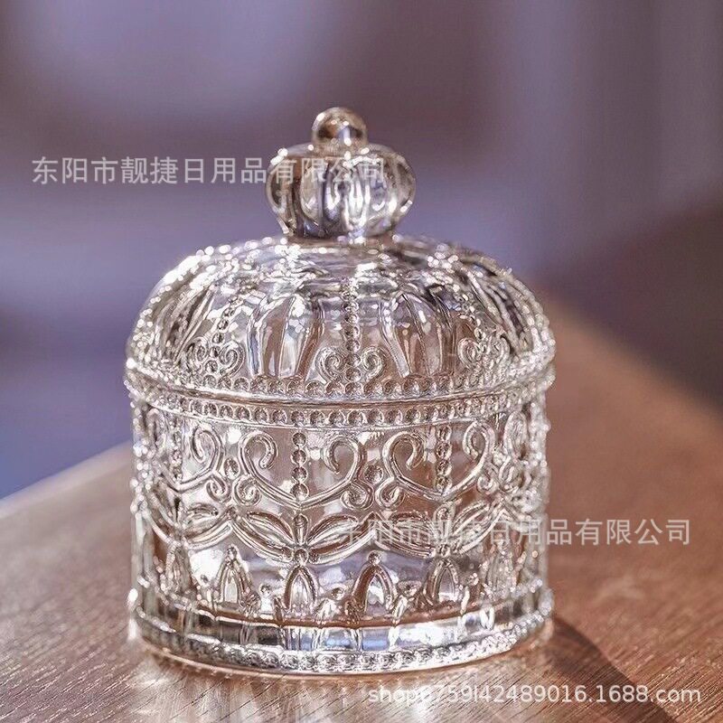 欧式玻璃糖果罐透明带盖储物罐水果碗糖缸调味罐烟灰缸首饰盒包邮