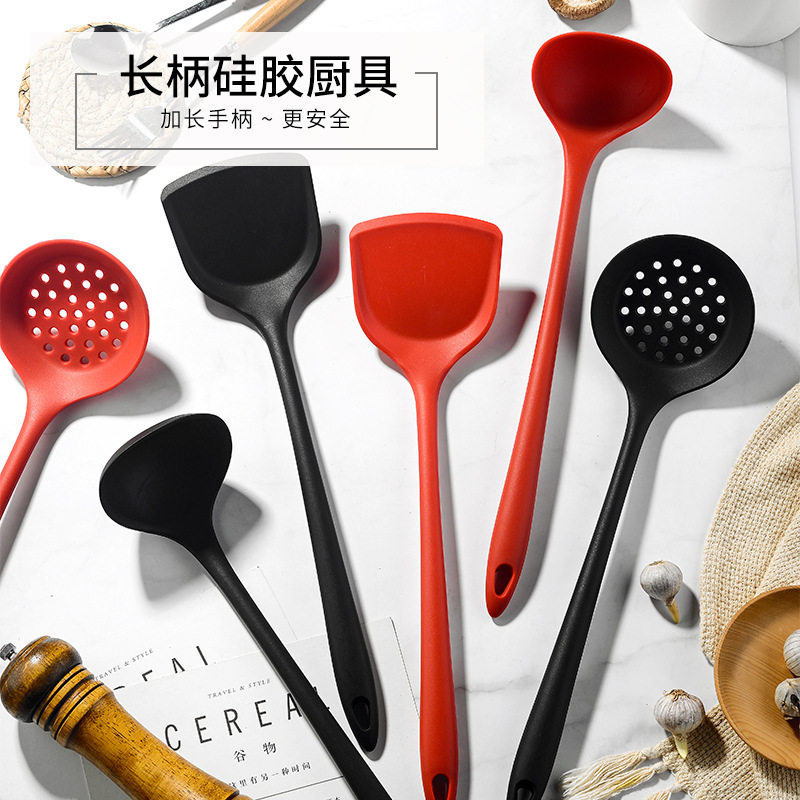 加长款硅胶锅铲不粘锅铲全包中式铲一体烹饪勺铲长柄炒菜铲子