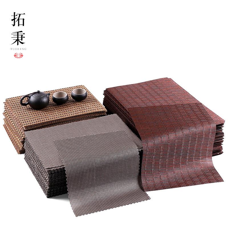 茶盘垫纤维茶席茶垫过滤茶渣竹垫茶铺隔热垫竹席隔热茶台垫子包邮