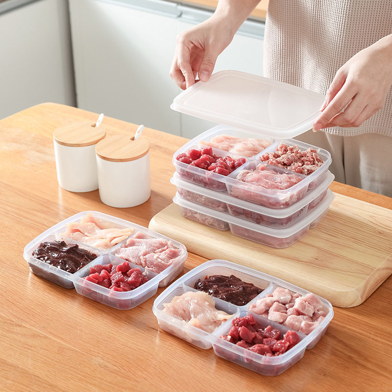 冰箱肉类保鲜专用收纳盒食品级冷冻室分装冻肉分格盒子储藏备菜盒