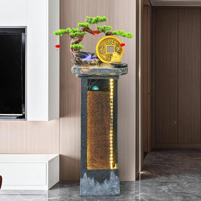 式流水喷CIL泉家居造景山摆件客厅阳花园台玄关茶室落地水景中假