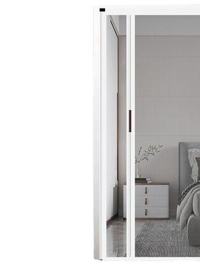 推拉式自装网合金纱窗形沙窗伸隐缩防蚊门帘粘SM01门铝折叠门门自