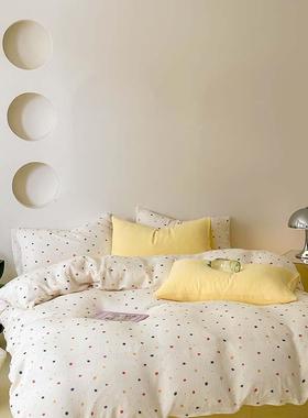 A类母级软糯高布端全双面双层纱四件套棉纯棉WW863333被套床单婴