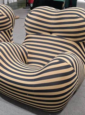 妈妈的怀抱厂家简约单人沙发计师设创意闲红椅懒人躺休椅网NWR绣