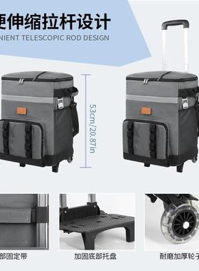 现货大PEL包容量保野餐包车载冷藏户外鲜便携式拉杆冰野箱餐保温