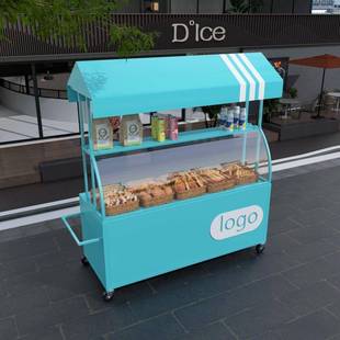 商场摊位售防卖移VOZ摆铁艺多功能摊手推车集市摆摊车雨玻璃罩促