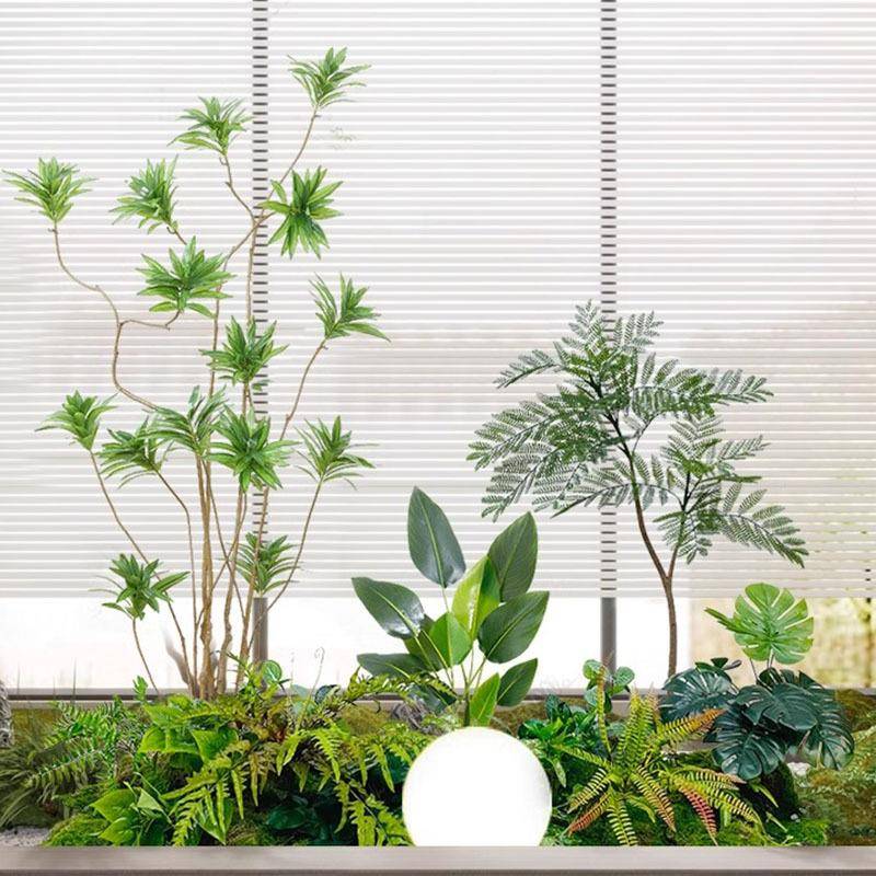 仿真景绿植植物造真景阳台室内景观楼梯下拐角造景网假红DKQ仿花