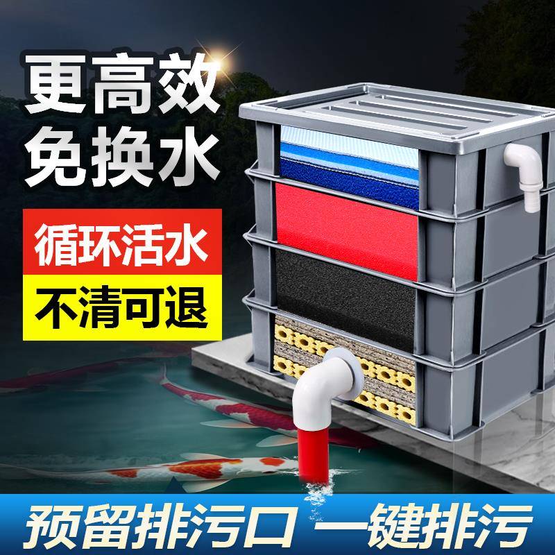 鱼缸上置过滤器鱼池周转箱过滤箱滴流盒上过滤净水循环系统沼泽箱