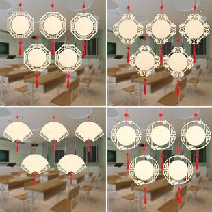 风美画术绘儿木片工白胚木板幼园走廊教室空中挂饰装饰手XEF吊饰