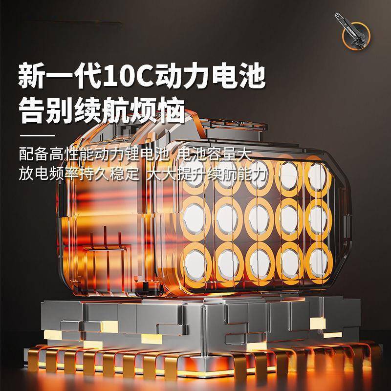 电南威锂电高枝锯充式电锯加长杆修剪树枝BRE园链林果树高空锯便