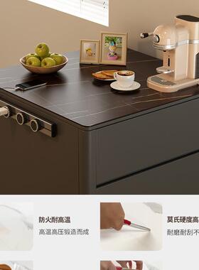 台可颂岛柜单柜家靠墙可移动窄边岛用台餐桌一体小型户QYR餐台定