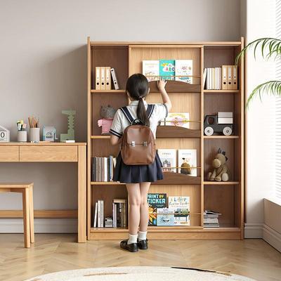 实木橡AFH书木儿童书柜桌落地靠墙一体组学习合儿童房阅读区架