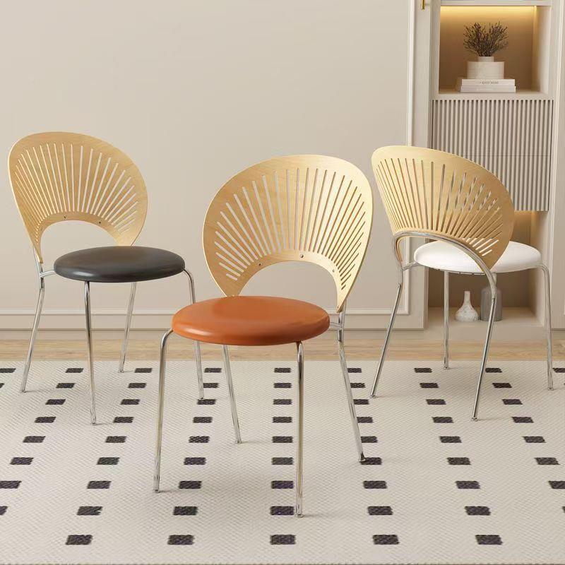 贝壳椅家艺用加厚背061餐简桌椅约实木椅商用铁靠椅轻奢感休闲椅