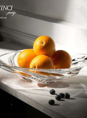 DAVIN利CI意大进口盘水玻璃创EFC意家用果果斗果盆晶客厅茶几果盘