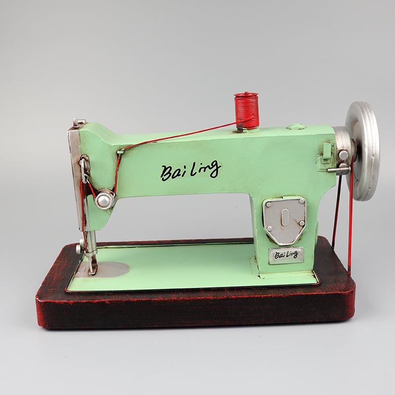 HPC仿真老式缝件纫机模型铁艺裁服店缝店橱窗柜怀旧物摄影装道具