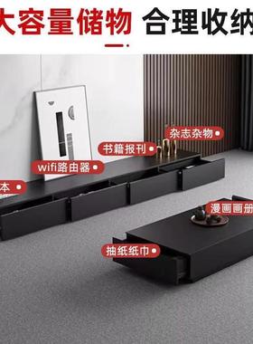 dpp电视柜式wn2ZSbxN极地简现黑色木质家具家用小意户型代茶几电