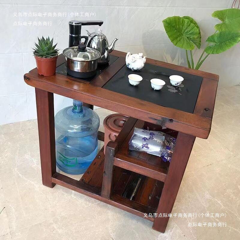 阳台茶桌椅组合新老船木茶台客厅小户型茶几小实木一体简约家用