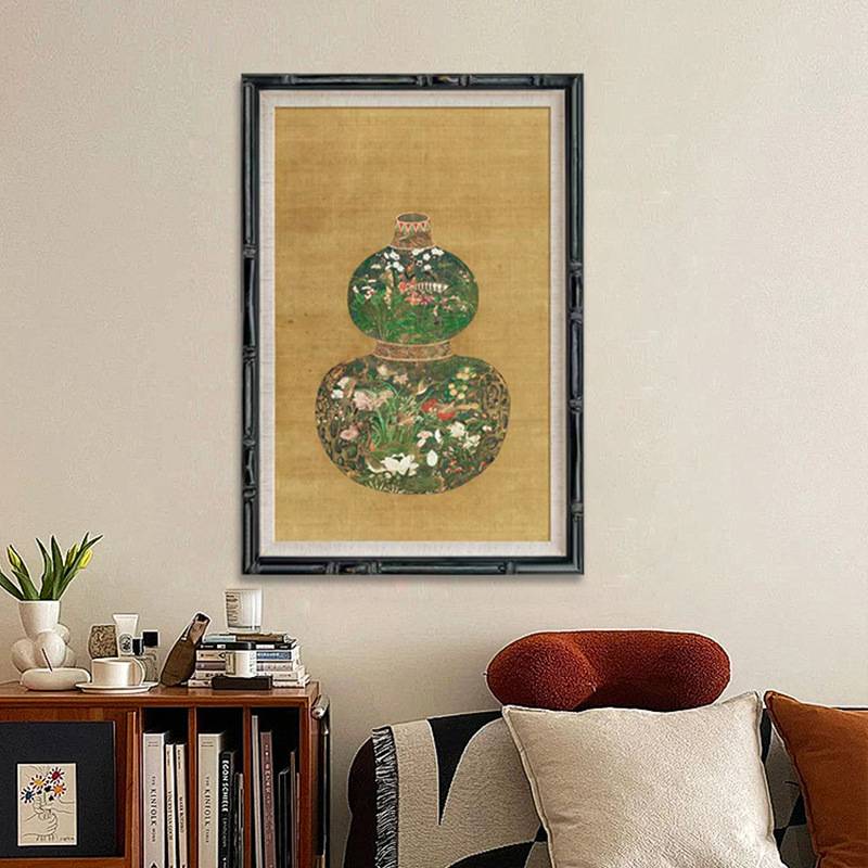 《葫芦花瓶》法式复古中国风玄关装饰画新中式中古客厅书房玄关壁图片