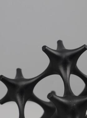 现代简几何艺约术塑镂空魔金属1093雕摆件客厅玄关酒方店软装家居