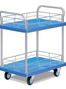 PLA超静双层双扶护栏006工推具手车平板小推搬运拖车手手推车车手