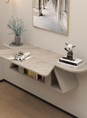 悬空墙上折叠书桌家用台FHC壁挂式玄关佛财神供桌实木电脑连桌壁