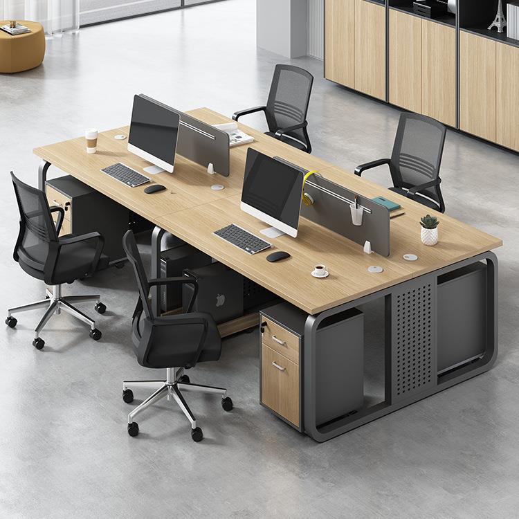 办公室钢木四人位LNS屏风公桌子办简员工位办公桌椅组合约职员办