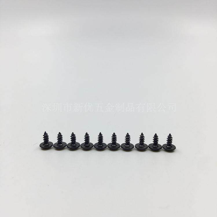 【M4*6-0】3PW黑色A十字圆头带介PAA自攻螺丝自带垫片电子螺小丝