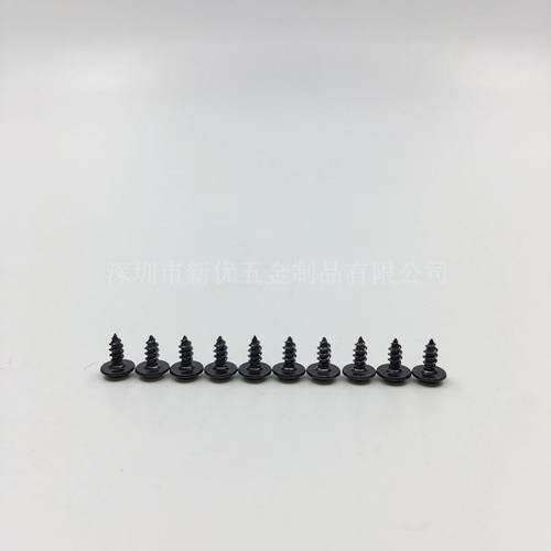 【M4*6-0】3PW黑色A十字圆头带介PAA自攻螺丝自带垫片电子螺小丝