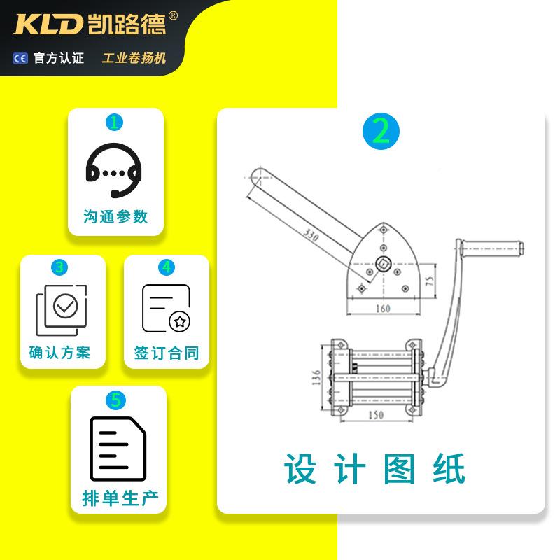 快速手速动扬卷机不锈钢体超静音积小双速HUN空载可快收放手摇绞