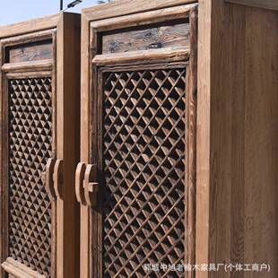 老榆木书柜复立古书落地置柜物架储物柜小窄柜架防尘植物柜储炕桌