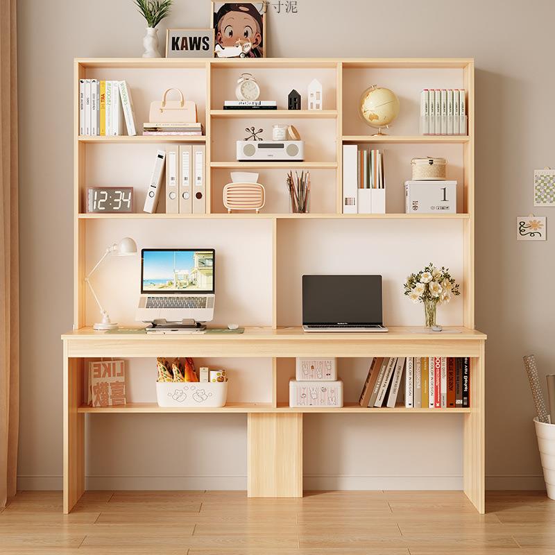 书桌书架组合家约用人电脑桌台式GCS书柜双简公办学生卧室桌一件