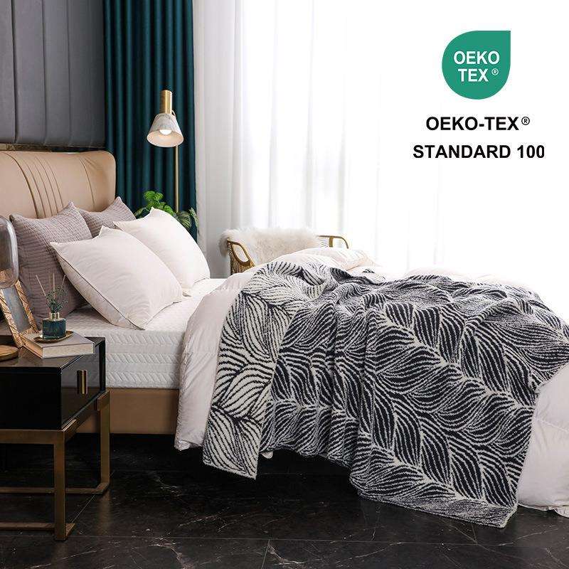 新款轻奢北欧风针织提花盖毯加厚保暖毯床单沙发休闲毯拍照道具