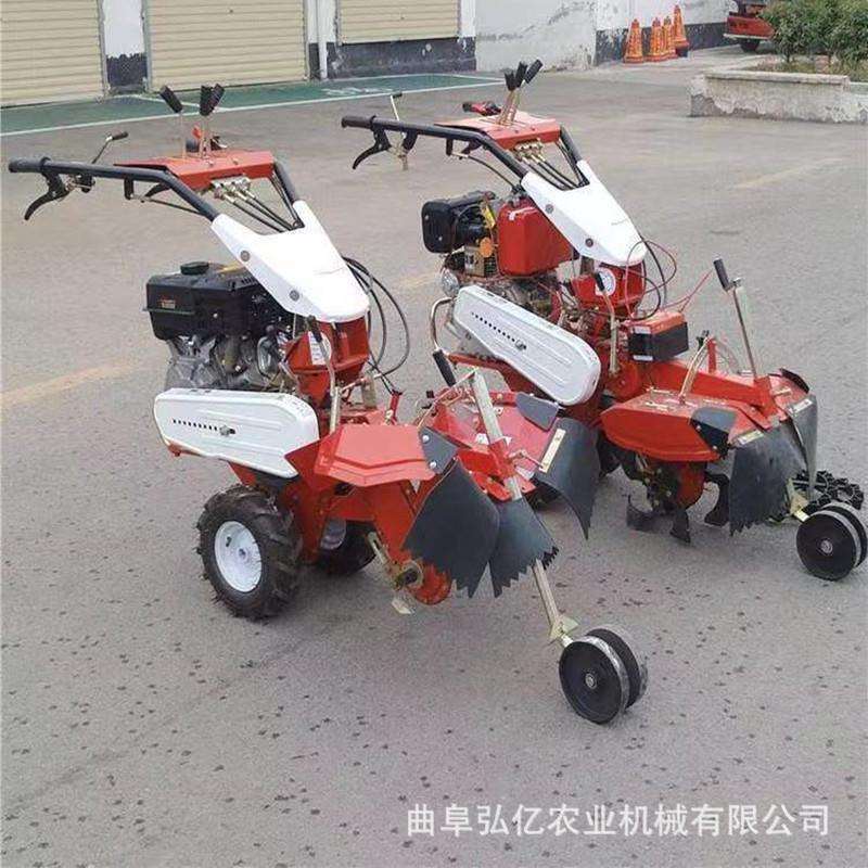 多功能开沟培土机小型田园手扶旋耕起垄机柴油自走甘蔗蓝莓培土机