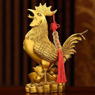 纯铜福字鸡公鸡金鸡摆件纯铜家居饰品鸡的生肖吉祥物金鸡独立摆件