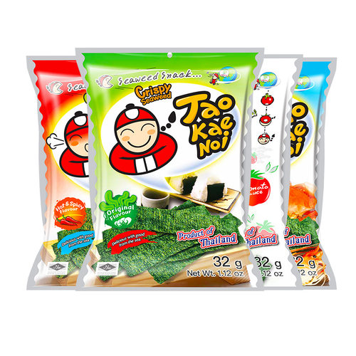泰国进口海苔 老板仔小老板原味海苔片32g袋装番茄味紫菜零食