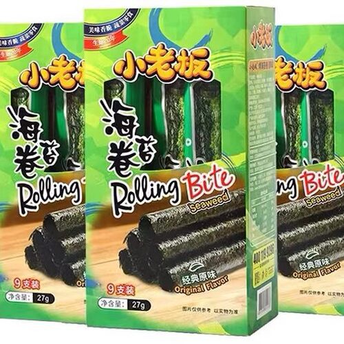 泰国小老板海苔卷27g盒装老板仔香脆紫菜儿童即食健康进口小零食