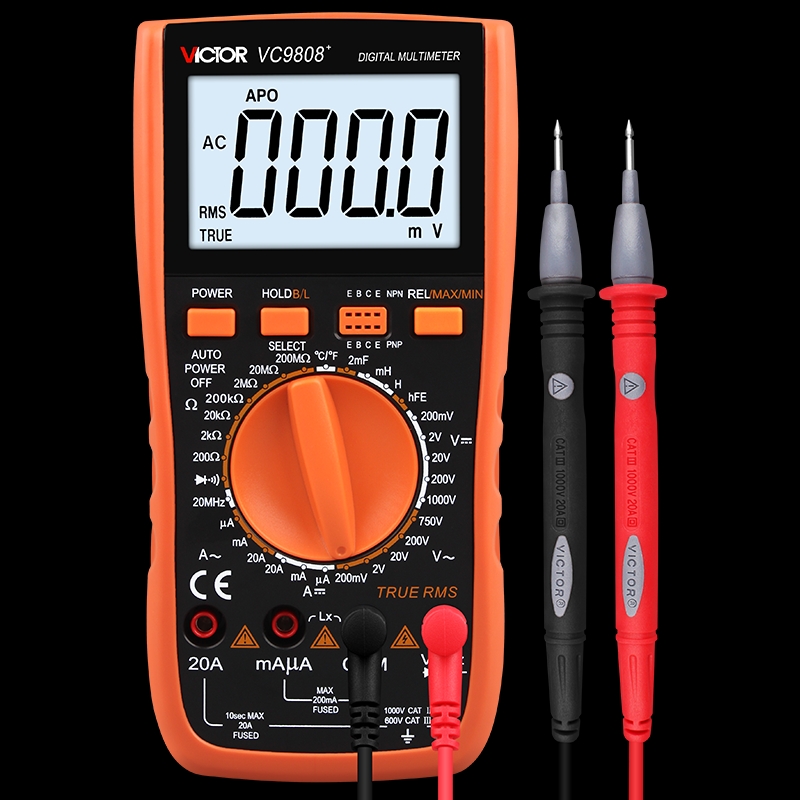 胜利数字万用表高精度全保护VC890D/C万能表数显多用电表VC9801A+