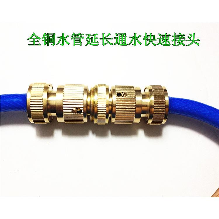 多功能全铜四六分组合洗车水管延长接头修补快速接头通用双奶嘴头
