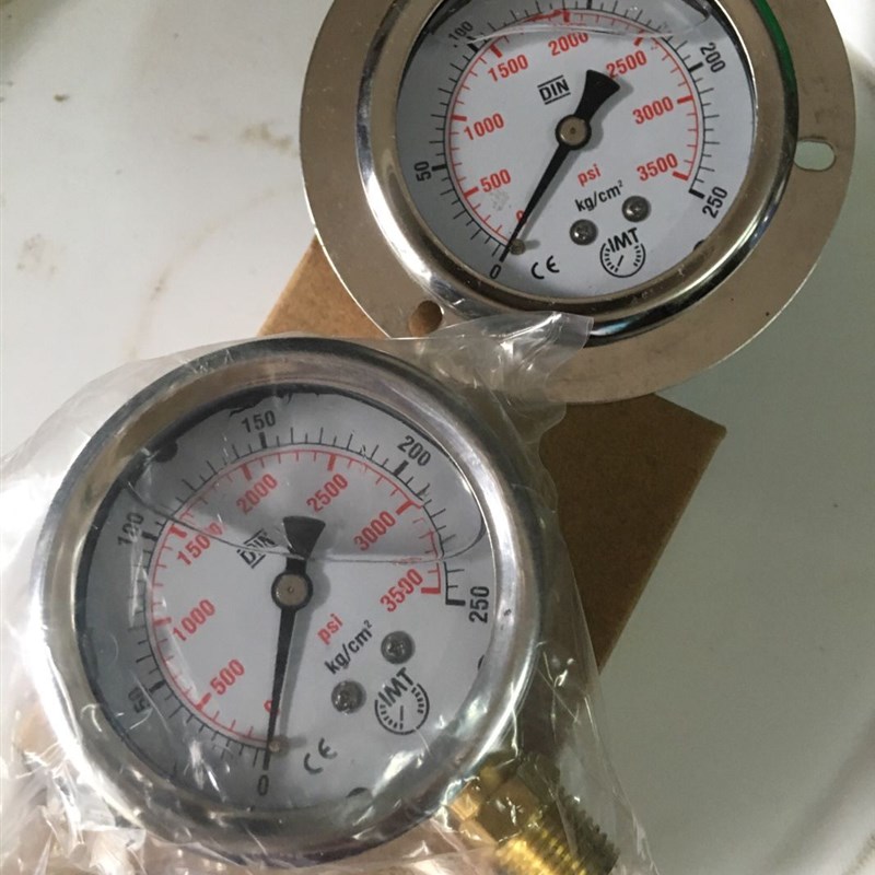 注塑机液压机台湾IMT/60背式充油压力表/油压表/耐震液压油表牙13