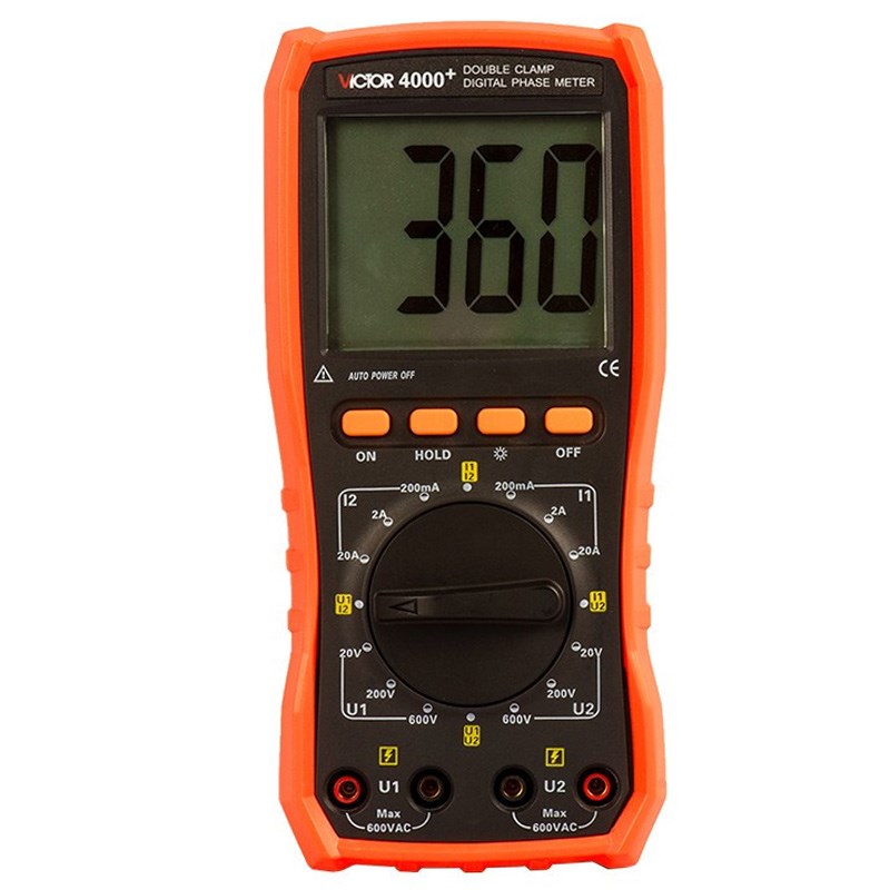 胜利VICTOR双钳数字相位伏安表相序检测多动能智能相位表 VC4000+