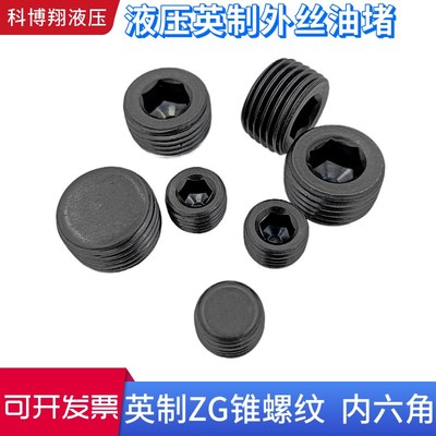 液压内六角堵丝堵头2分3分外丝油堵ZG1/8 1/2 3/41寸英制油管接头