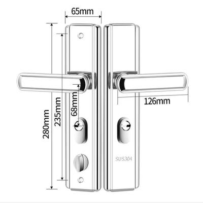 加厚不锈钢防盗门把手多功能入户大门锁面板家用防撬门通用型拉手