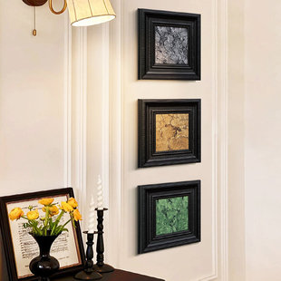 中古风玄关拐角挂画法式复古软装背景墙面壁画客厅实物立体装饰画