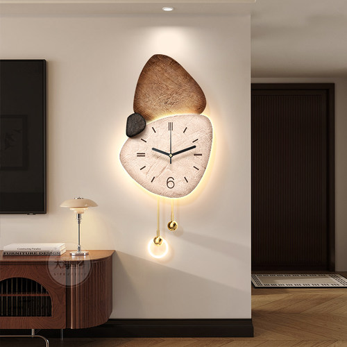 中古风客厅时钟挂墙装饰画