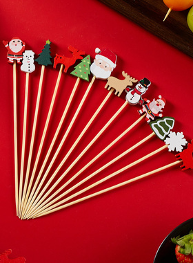 爱厨家新年春节竹签圣诞节水果签糖葫芦工具节日装饰签子制作材料