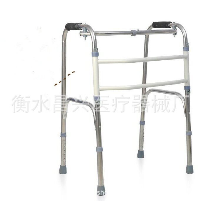 老年人助行器带轮带座老人学步车残疾人手推车不锈钢带轮助步器